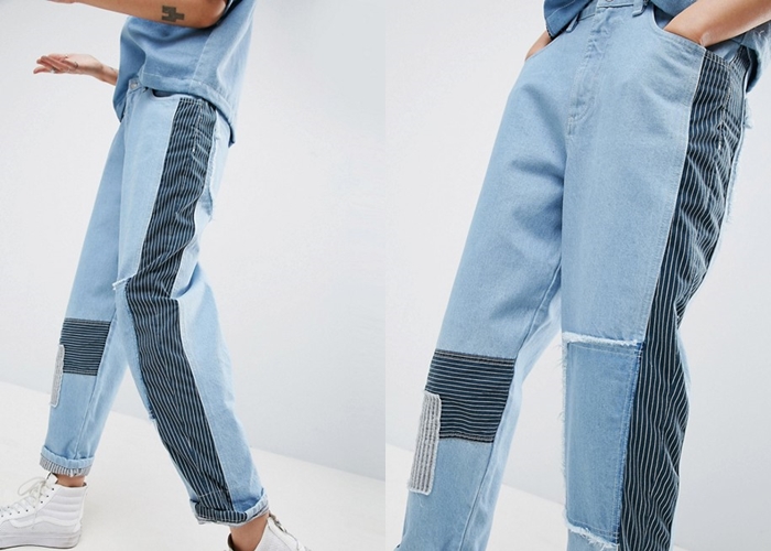 4.ASOS patch jeans