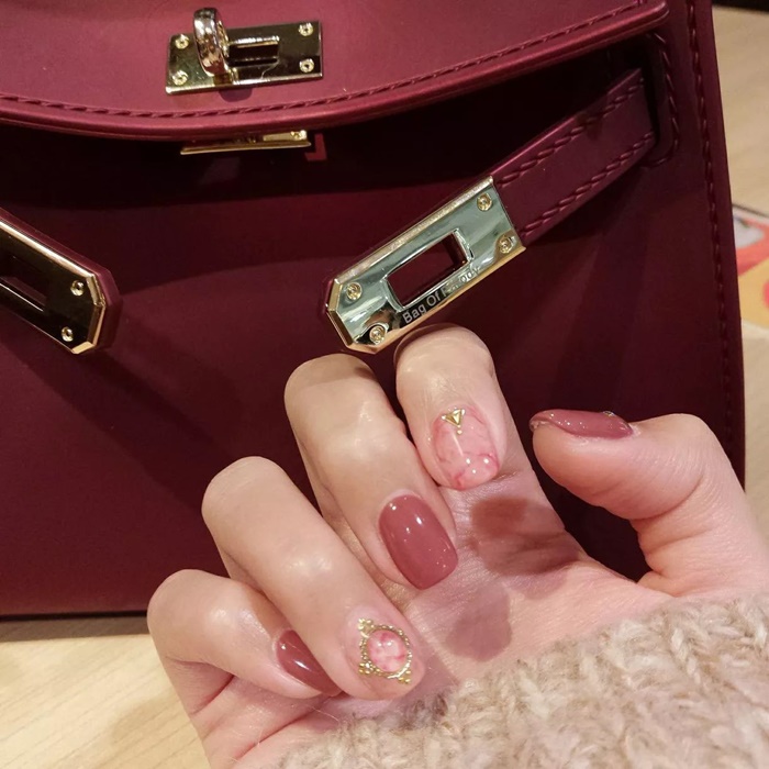 pink nude nail arts (2)