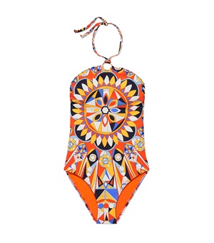 TB Kaleidoscope One-Piece 48624 in Sweet Tangerine Psychadelic Geo