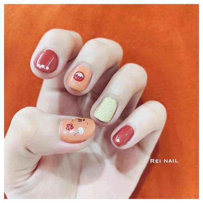 red tone nail for chinese new year (10)