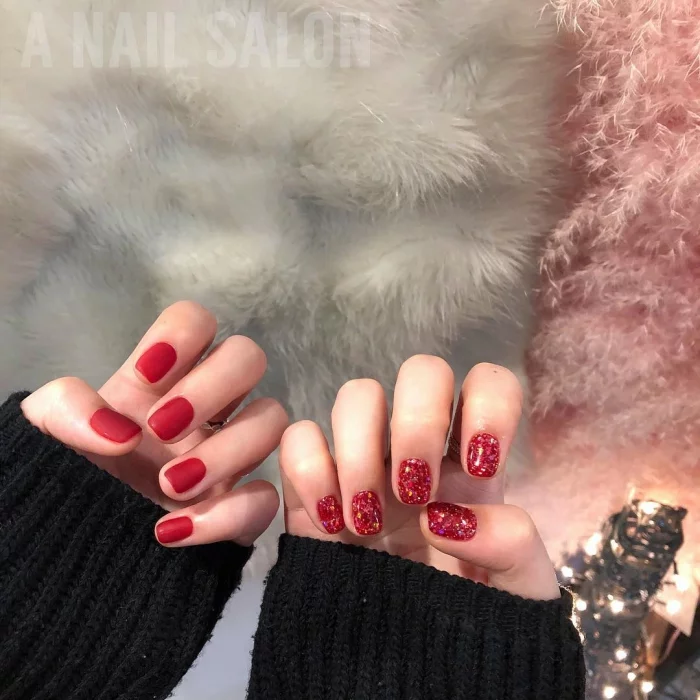 red tone nail for chinese new year (11)