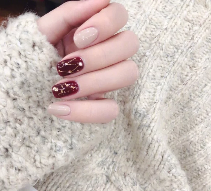 red tone nail for chinese new year (2)