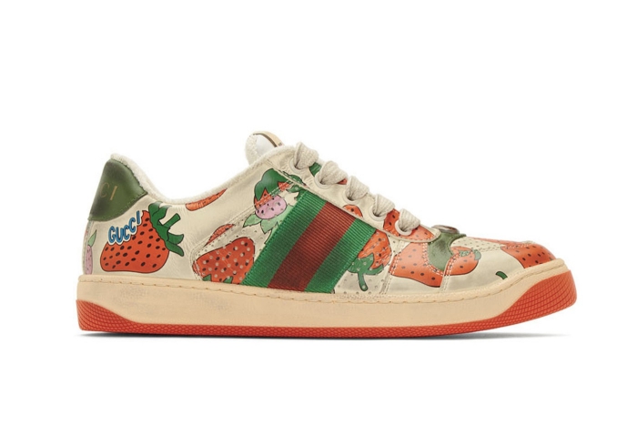 GUCCI Off-White Strawberry Screener Sneakers (1)