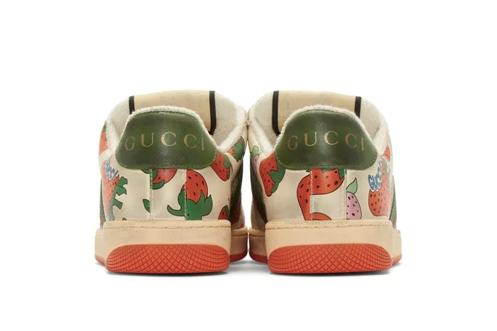 GUCCI Off-White Strawberry Screener Sneakers (3)